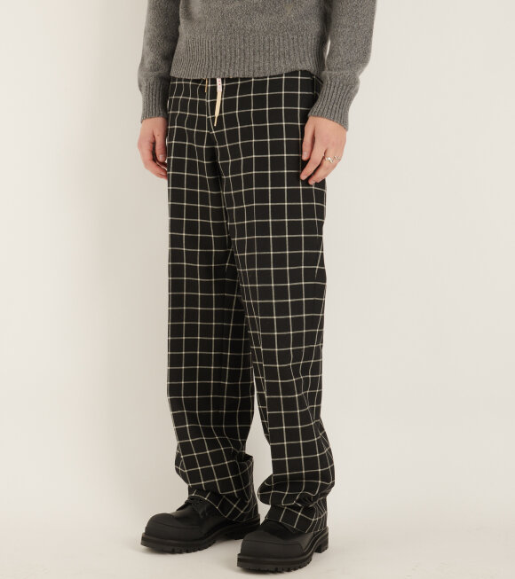 Marni - Checkered Wool Trousers Black