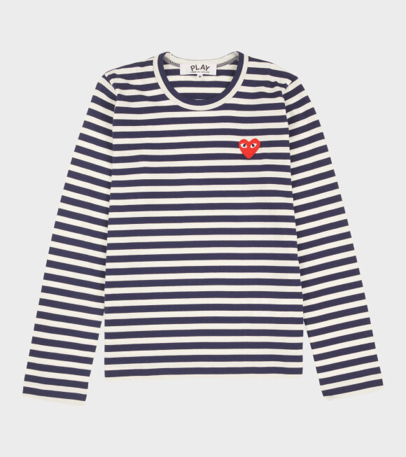 Comme des Garcons PLAY - W Striped LS T-shirt Navy
