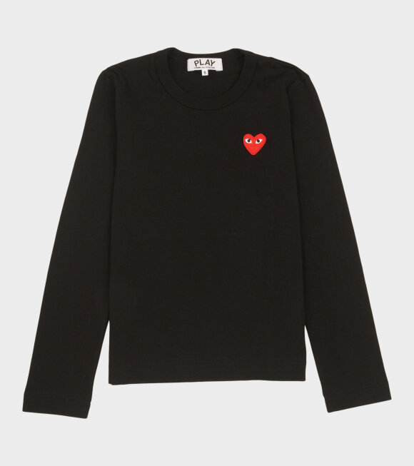 Comme des Garcons PLAY - W Red Heart LS T-shirt Black