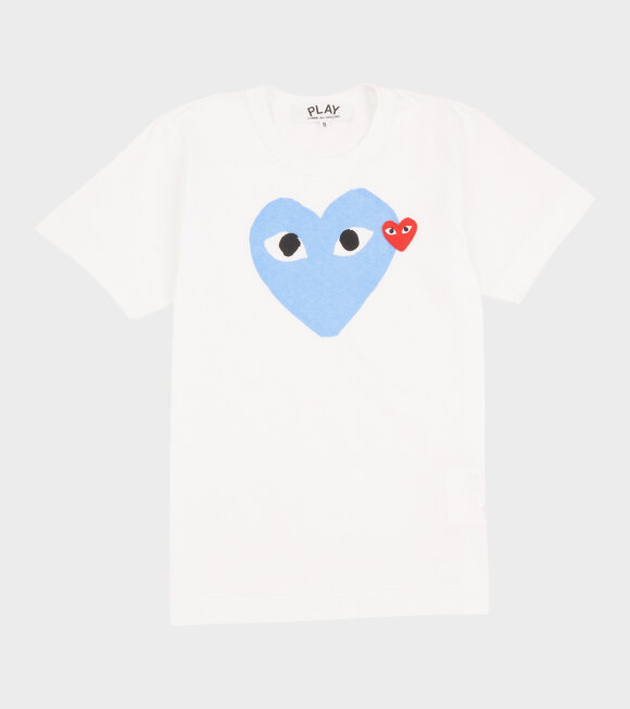 Comme des Garcons PLAY - W Blue Midi Heart T-shirt White