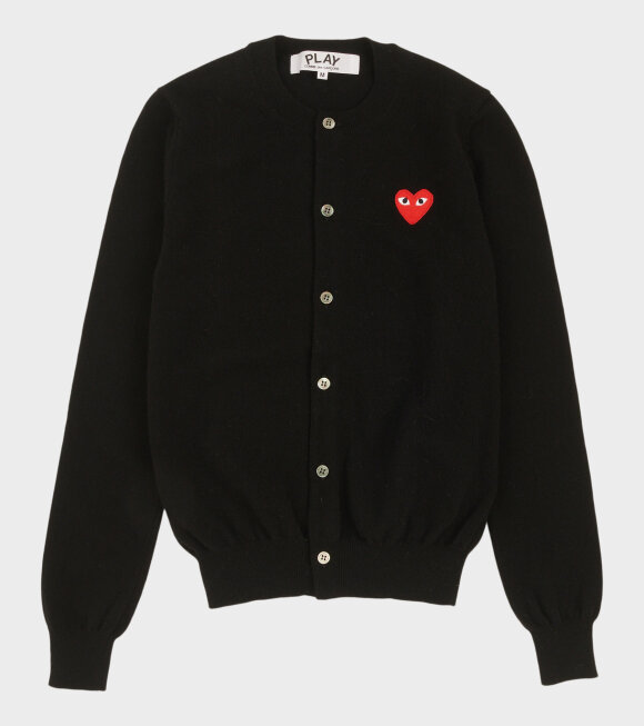 Comme des Garcons PLAY - W Red Heart Cardigan black