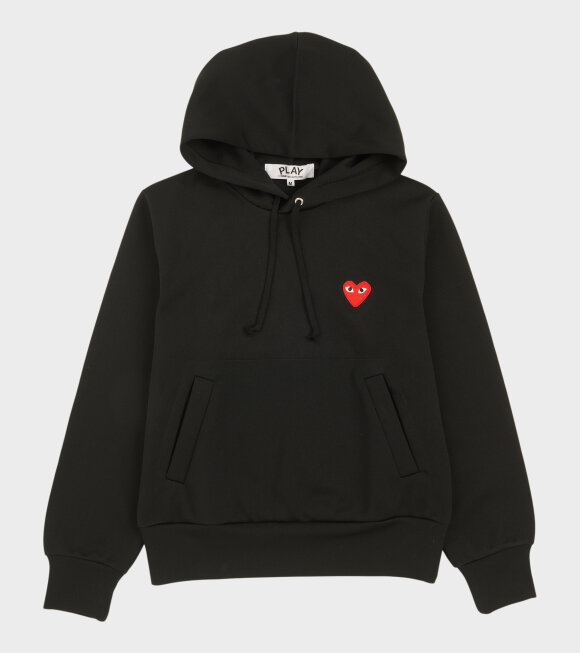 Comme des Garcons PLAY - W Red Heart Hoodie Black