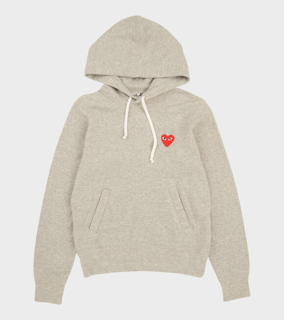 Comme des Garcons PLAY - W Red Heart Hoodie Grey