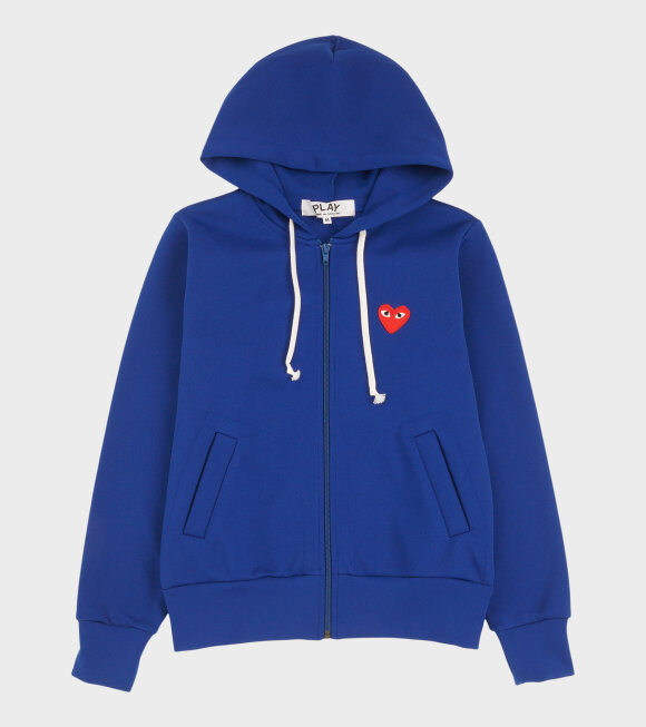 Comme des Garcons PLAY - W Red Heart Zip Hoodie Blue
