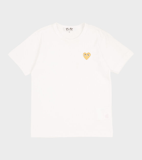 Billede af W Gold Heart T-shirt White