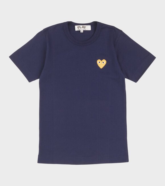 Billede af W Gold Heart T-shirt Navy