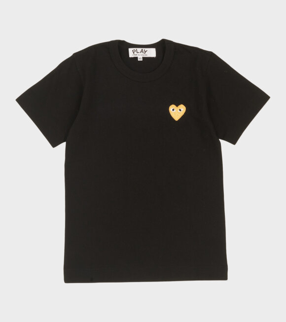 Billede af W Gold Heart T-shirt Black