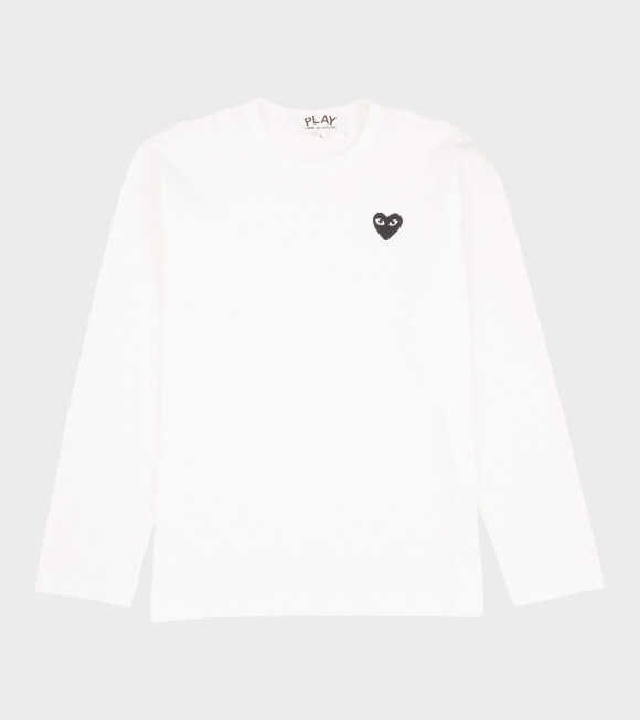 Comme des Garcons PLAY - M Black Heart LS T-shirt White