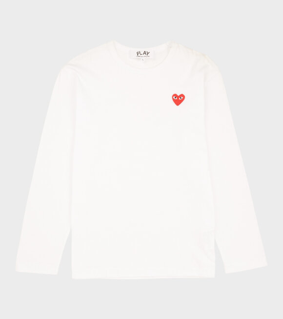 Comme des Garcons PLAY - M Red Heart LS T-shirt White