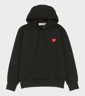 Comme des Garcons PLAY - M Red Heart Hoodie Black