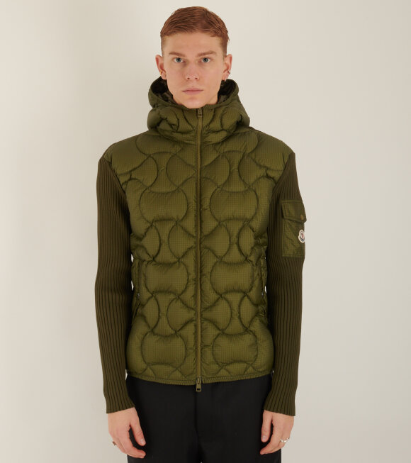 Moncler - Padded Hooded Cardigan Green
