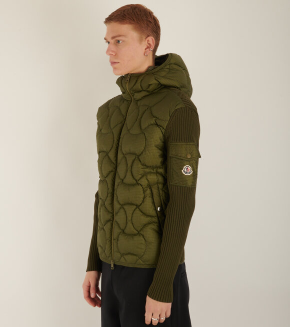 Moncler - Padded Hooded Cardigan Green