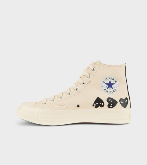 CDG Play X Converse - Chuck Taylor High Multi Hearts Off-white