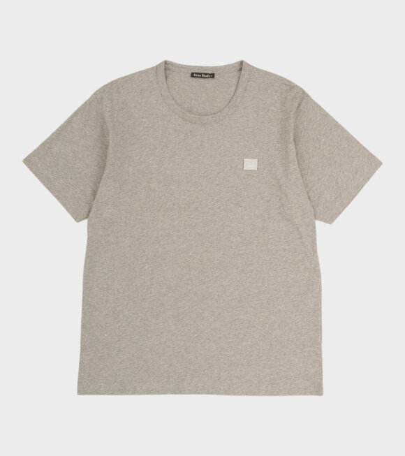 Acne Studios - Nash Face T-shirt Light Grey Melange