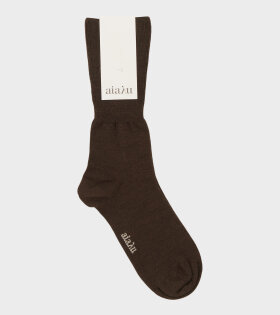 Silk Socks Dark Brown 