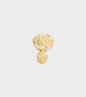 Double Rose Earring Gold