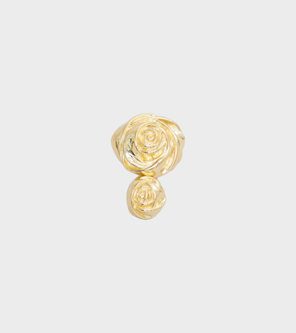 Trine Tuxen - Double Rose Earring Gold