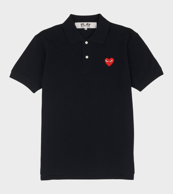 Comme des Garcons PLAY - M Red Heart Polo Navy