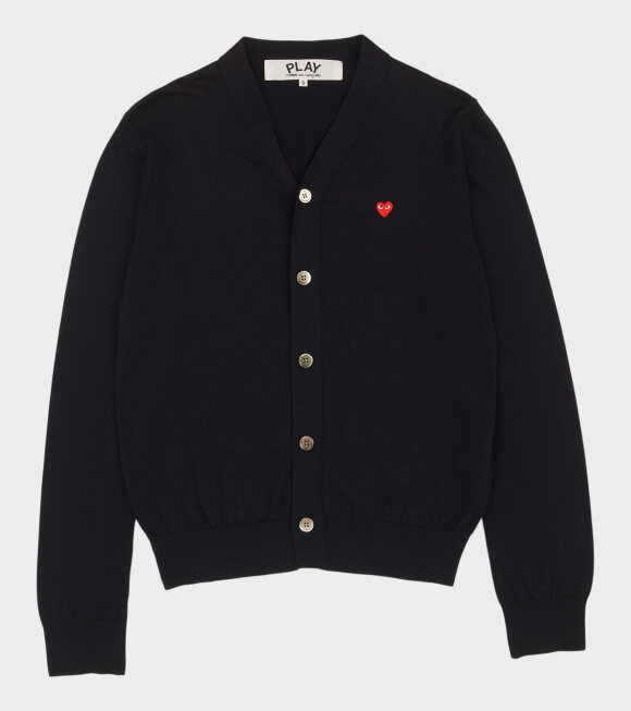 Comme des Garcons PLAY - M Small Red Heart Cardigan Navy