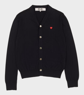 M Small Red Heart Cardigan Navy