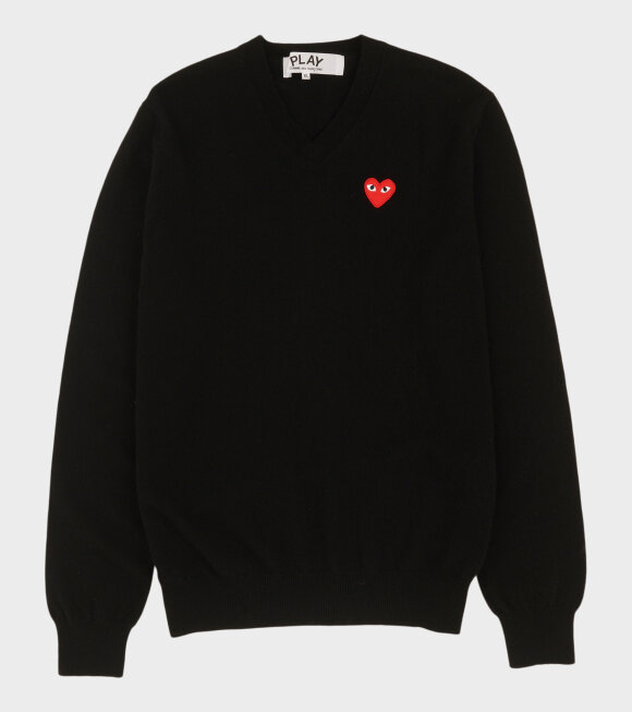 Comme des Garcons PLAY - M Red Heart Knit Navy