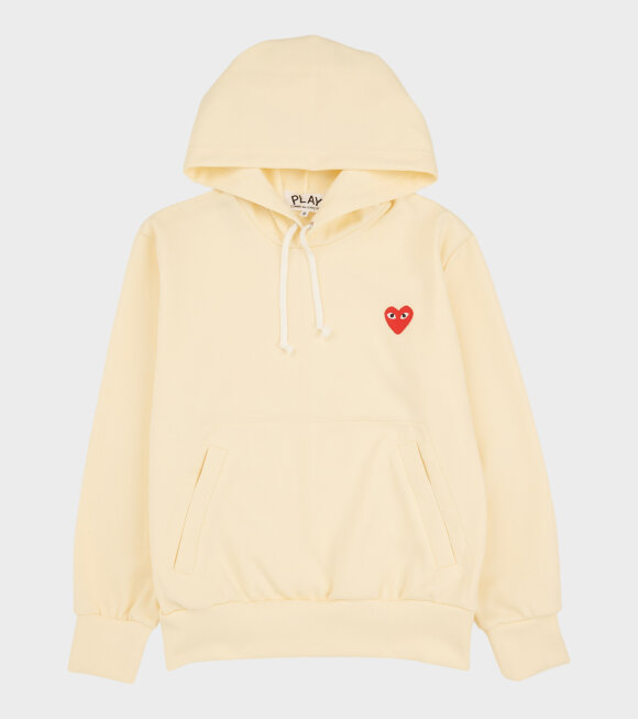 Comme des Garcons PLAY - M Red Heart Hoodie Beige