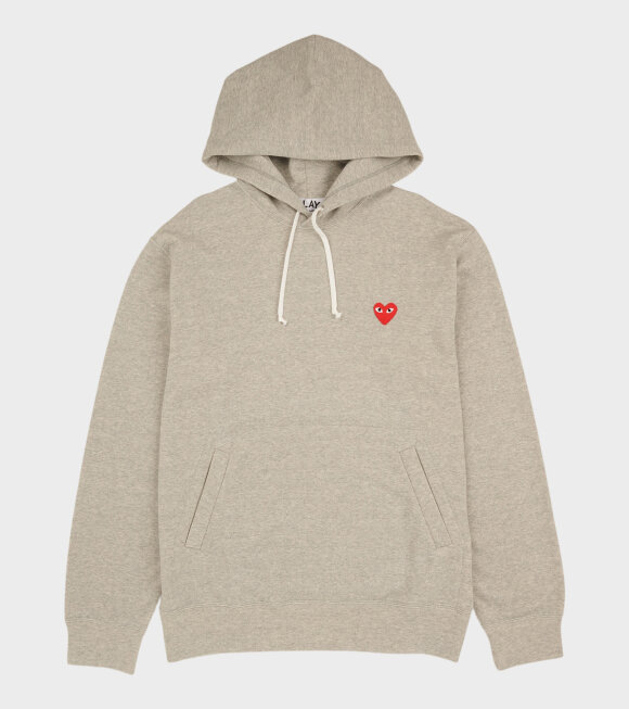 Comme des Garcons PLAY - M Red Heart Hoodie Grey