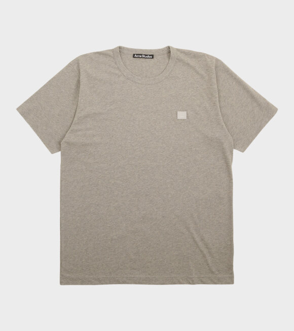 Acne Studios - Nash Face Logo T-shirt Light Grey Melange