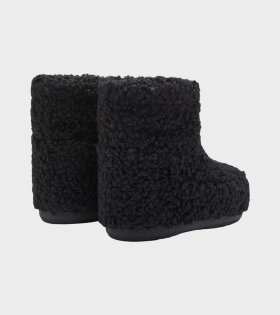 Moon Boot Icon Low Faux Curly Black
