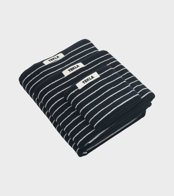 Tekla - Bath Towel 70x140 Black Stripes