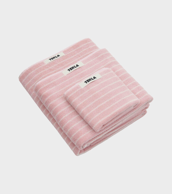 Tekla - Bath Towel 70x140 Shaded Pink Stripes