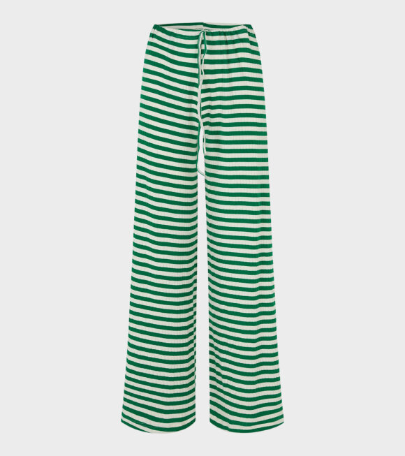 Nørgaard Paa Strøget - Nova Pants Stripes Green/Ecru