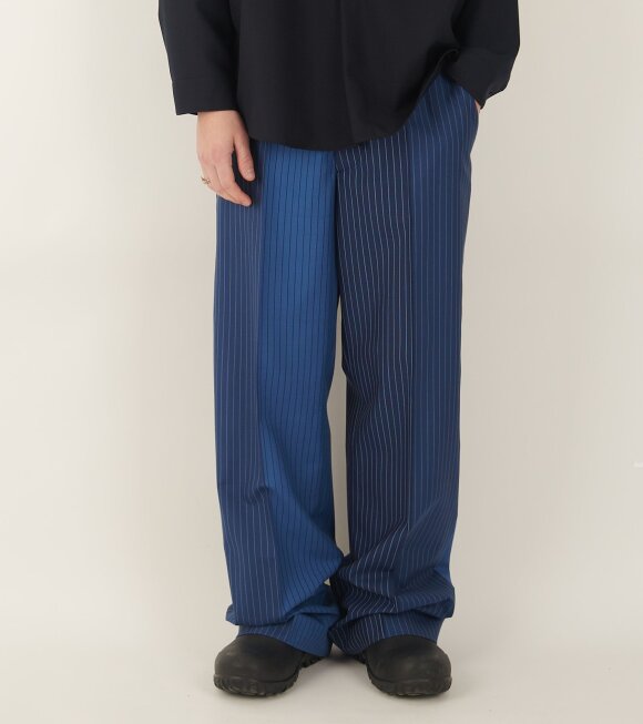 Marni - Degrade Pinstripe Wool Pants Blue Mix