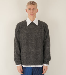 L/S Crew Mohair Knit Charcoal