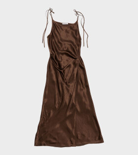 Satin Dress Chocolate Brown