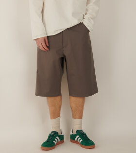 Cotton Canvas Shorts Taupe Brown