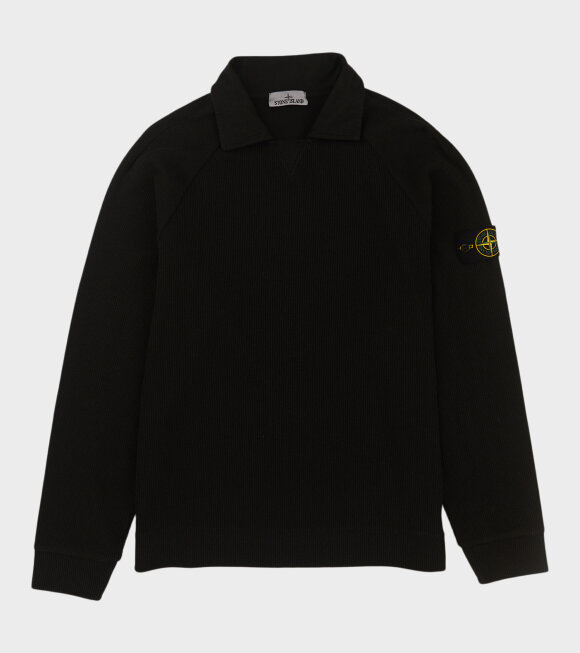 Stone Island - Rib Knit Collar Shirt Black