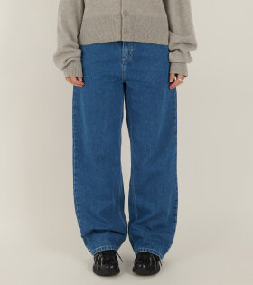 W Simple Pant Stone Washed Blue