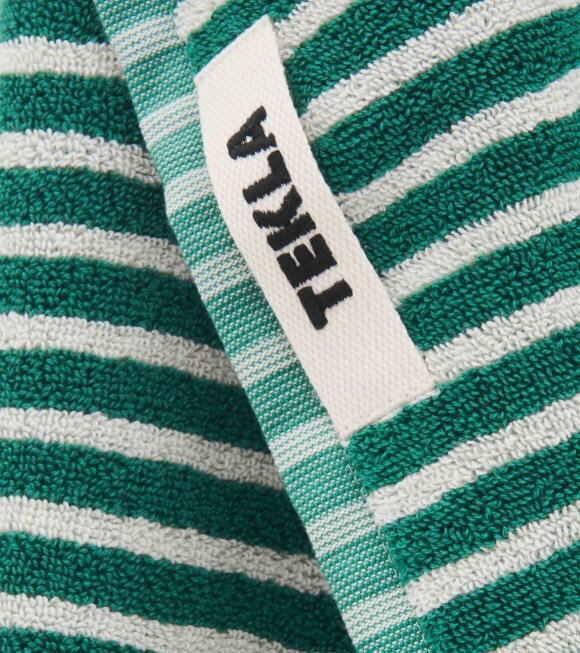Tekla - Bath Mat 50x70 Teal Green Stripes