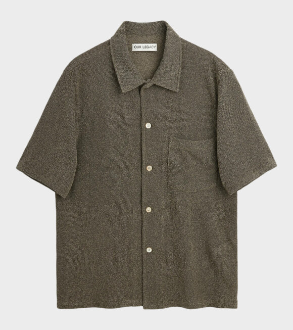 Our Legacy - Box Shirt S/S Muck Boucle Dark Olive