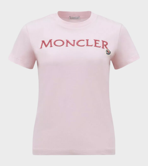 Moncler - Embroidered Logo T-shirt Pink