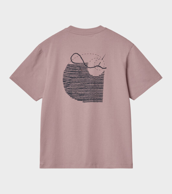 Carhartt WIP - W S/S Stitch T-shirt Glassy Pink/Dark Navy