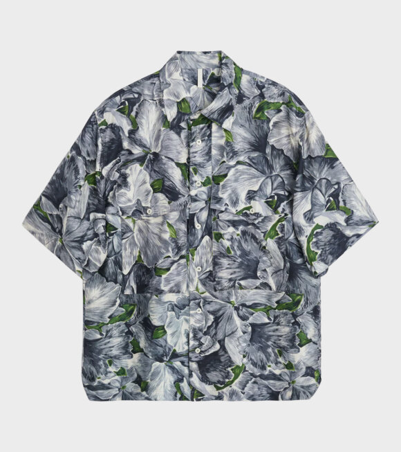 Sunflower - S/S Silk Shirt AOP Grey