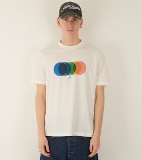 S/S T-shirt Circles Print White