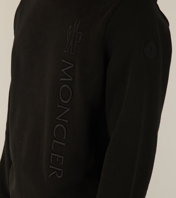 Moncler - Embroidered Logo Hoodie Black