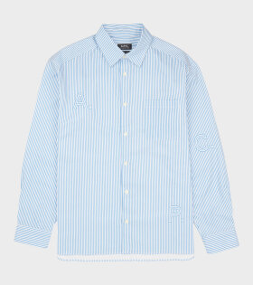 Striped Logo Malo Shirt Blue/White