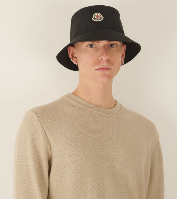 Moncler - Nylon Logo Bucket Hat Black