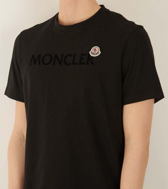 Moncler - Velour Logo T-shirt Black