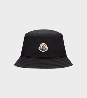 Nylon Logo Bucket Hat Black