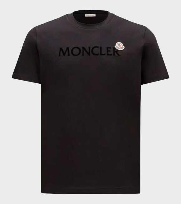 Moncler - Velour Logo T-shirt Black
